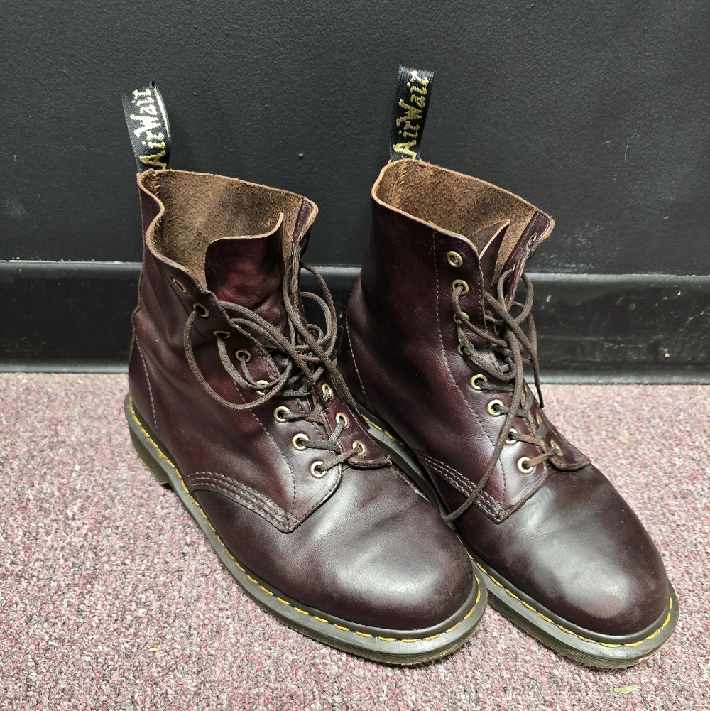 Dr. Martens Men's Dark Brown Leather Boots
